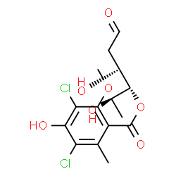 2,6-Dideoxy-D-arabino-hexose 4-(3,5-dichloro-4-hydroxy-2-methoxy-6-methylbenzoate)结构式