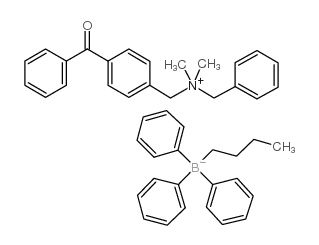 n-(4-[benzoyl]benzyl)-n-benzyl-n,n-dimethyl ammonium butyltriphenyl borate结构式