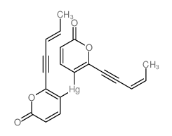 [6-oxo-2-[(Z)-pent-3-en-1-ynyl]pyran-3-yl]-[6-oxo-2-[(E)-pent-3-en-1-ynyl]pyran-3-yl]mercury结构式