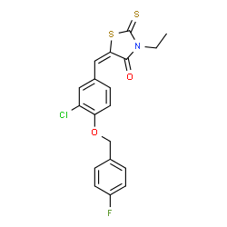 5-((3-CHLORO-4-[(4-FLUOROBENZYL)OXY]PHENYL)METHYLENE)-3-ETHYL-2-THIOXO-1,3-THIAZOLAN-4-ONE picture