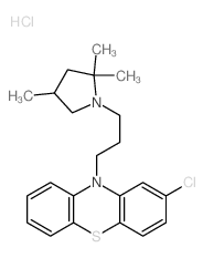 10H-Phenothiazine,2-chloro-10-[3-(2,2,4-trimethyl-1-pyrrolidinyl)propyl]-, hydrochloride (1:1) Structure