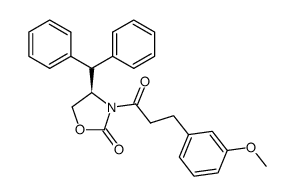 (4R)-4-(diphenylmethyl)-3-[3-(3'-methoxyphenyl)propanoyl]-2-oxazolidinone Structure
