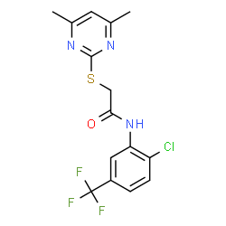 N-[2-Chloro-5-(trifluoromethyl)phenyl]-2-[(4,6-dimethyl-2-pyrimidinyl)sulfanyl]acetamide Structure