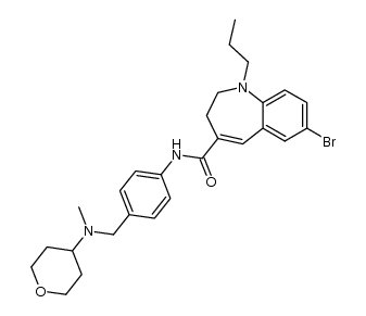 7-bromo-N-(4-{[methyl(tetrahydro-2H-pyran-4-yl)amino]methyl}phenyl)-1-propyl-2,3-dihydro-1H-1-benzazepine-4-carboxamide Structure