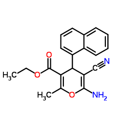 Ethyl 6-amino-5-cyano-2-methyl-4-(1-naphthyl)-4H-pyran-3-carboxylate结构式