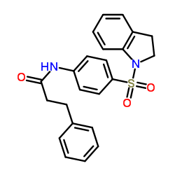 N-[4-(2,3-Dihydro-1H-indol-1-ylsulfonyl)phenyl]-3-phenylpropanamide结构式