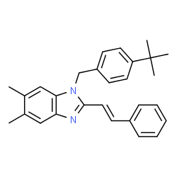 1-[4-(TERT-BUTYL)BENZYL]-5,6-DIMETHYL-2-STYRYL-1H-1,3-BENZIMIDAZOLE Structure
