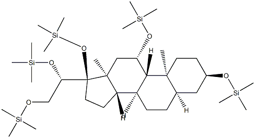 [[(20S)-5β-Pregnane-3α,11β,17,20,21-pentyl]penta(oxy)]pentakis(trimethylsilane)结构式