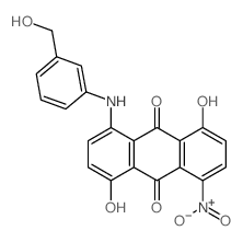 1,5-Dihydroxy-4-((3-(hydroxymethyl)phenyl)amino)-8-nitroanthracene-9,10-dione structure