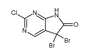 5,5-dibromo-2-chloro-5,7-dihydro-6H-pyrrolo[2,3-d]pyrimidin-6-one结构式