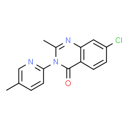 7-Chloro-2-methyl-3-(5-methyl-2-pyridinyl)-4(3H)-quinazolinone结构式