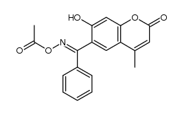 7-hydroxy-6-(acetoxyiminobenzal)-4-methylchromen-2-one Structure
