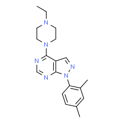 1-(2,4-dimethylphenyl)-4-(4-ethylpiperazin-1-yl)-1H-pyrazolo[3,4-d]pyrimidine结构式