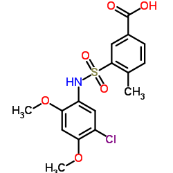 3-(5-Chloro-2,4-dimethoxy-phenylsulfamoyl)-4-methyl-benzoic acid structure