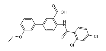 4-[(2,4-dichlorobenzoyl)amino]-3'-ethoxy[1,1'-biphenyl]-3-carboxylic acid结构式