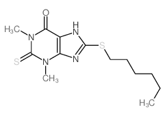 2-Thio-8-(N-hexylthio)theophylline structure