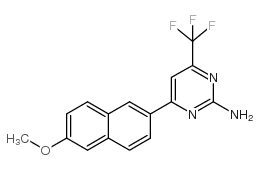 4-(6-METHOXY-2-NAPHTHYL)-6-(TRIFLUOROMETHYL)PYRIMIDIN-2-AMINE structure