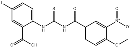 5-iodo-2-[[[(4-methoxy-3-nitrobenzoyl)amino]thioxomethyl]amino]-benzoic acid结构式