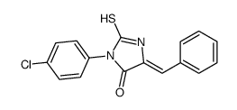 5-benzylidene-3-(4-chlorophenyl)-2-sulfanylideneimidazolidin-4-one结构式