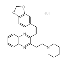 3-[(E)-2-benzo[1,3]dioxol-5-ylethenyl]-2-[2-(1-piperidyl)ethyl]quinoxaline结构式