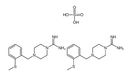4-[(2-methylsulfanylphenyl)methyl]piperazine-1-carboximidamide,sulfuric acid Structure