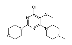 4-Chloro-6-(4-methylpiperazino)-5-methylthio-2-morpholinopyrimidine结构式