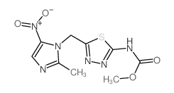 methyl N-[5-[(2-methyl-5-nitro-imidazol-1-yl)methyl]-1,3,4-thiadiazol-2-yl]carbamate structure
