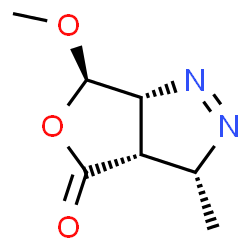 4H-Furo[3,4-c]pyrazol-4-one,3,3a,6,6a-tetrahydro-6-methoxy-3-methyl-,(3R,3aS,6R,6aR)-rel- Structure