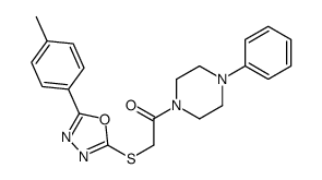 Piperazine, 1-[[[5-(4-methylphenyl)-1,3,4-oxadiazol-2-yl]thio]acetyl]-4-phenyl- (9CI)结构式