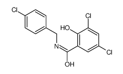 3,5-dichloro-N-[(4-chlorophenyl)methyl]-2-hydroxybenzamide结构式