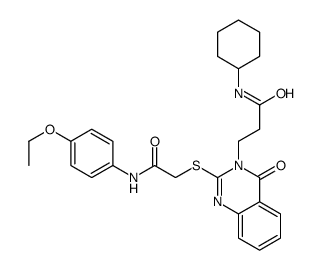 N-cyclohexyl-3-[2-[2-(4-ethoxyanilino)-2-oxoethyl]sulfanyl-4-oxoquinazolin-3-yl]propanamide结构式