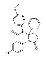 7-chloro-4-(4-methoxy-phenyl)-3a-phenyl-2,3,3a,4-tetrahydro-pyrrolo[1,2-a]quinazoline-1,5-dione Structure