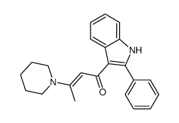 (Z)-1-(2-phenyl-1H-indol-3-yl)-3-piperidin-1-ylbut-2-en-1-one结构式