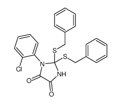 2,2-bis(benzylsulfanyl)-1-(2-chlorophenyl)imidazolidine-4,5-dione结构式