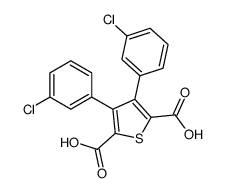 3,4-bis(3-chlorophenyl)thiophene-2,5-dicarboxylic acid结构式