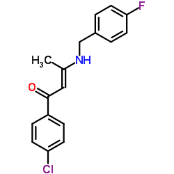 (2E)-1-(4-Chlorophenyl)-3-[(4-fluorobenzyl)amino]-2-buten-1-one Structure