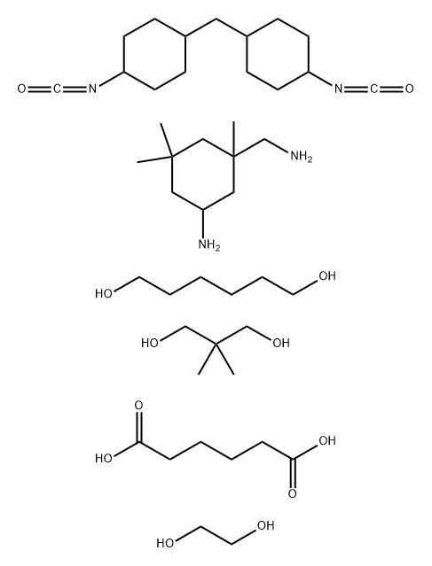 Hexanedioicacid,polymerwith5-amino-1,3,3-trimethylcyclohexanemethanamine,2,2-dimethyl-1,3-propanediol,1,2-ethanediol,1,6-hexanedioland1,1'-methylenebis[4-isocyanatocyclohexane] Structure