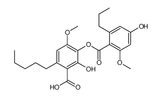 2-Hydroxy-3-[(4-hydroxy-2-methoxy-6-propylbenzoyl)oxy]-4-methoxy-6-pentylbenzoic acid结构式
