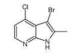 3-溴-4-氯-2-甲基-1H-吡咯并[2,3-B]吡啶结构式