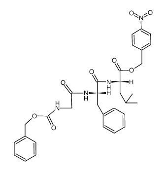 benzyloxycarbonylglycylglycyl-L-phenylalanyl-L-leucine p-nitrobenzyl ester Structure