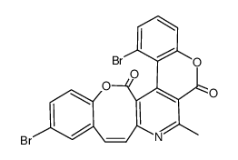 (Z)-1,12-dibromo-7-methyl-6H,16H-benzo[7,8]oxocino[4,3-b]chromeno[4,3-d]pyridine-6,16-dione结构式