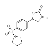 3-methylidene-5-(4-pyrrolidin-1-ylsulfonylphenyl)oxolan-2-one结构式