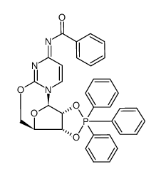 N-((3aR,4R,12R,12aR)-2,2,2-triphenyl-3a,4,12,12a-tetrahydro-5H,8H-2l5-4,12-epoxy[1,3,2]dioxaphospholo[4,5-e]pyrimido[2,1-b][1,3]oxazocin-8-ylidene)benzamide结构式