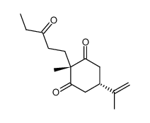 (Z)-2-methyl-5-(1-methylethenyl)-2-(3-oxo-1-penthyl)-1,3-cyclohexadione Structure