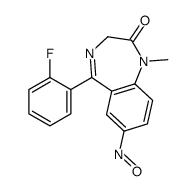 5-(2-Fluorophenyl)-1,3-dihydro-1-methyl-7-nitroso-2H-1,4-benzodiazepin-2-one结构式