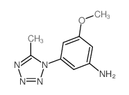 Benzenamine, 3-methoxy-5-(5-methyl-1H-tetrazol-1-yl)- (9CI) Structure