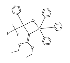 3-(Diethoxymethylen)-2,2,2,4-tetraphenyl-4-(trifluormethyl)-1,2λ5-oxaphosphetan Structure
