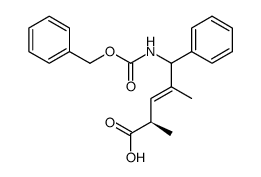 (2R,3E,5SR)-5-benzyloxycarbonylamino-2,4-dimethyl-5-phenylpent-3-enoic acid结构式