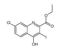 7-chloro-4-hydroxy-3-iodo-quinoline-2-carboxylic acid ethyl ester Structure