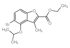 ETHYL 5-BROMO-4-ISOPROPOXY-3-METHYLBENZOFURAN-2-CARBOXYLATE结构式